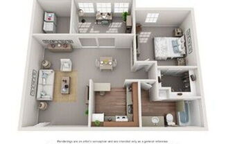 The Pine with Sunroom - 1 Bedroom 1 Bath - 757 sq. ft.