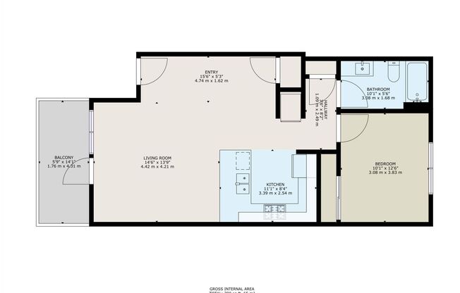 1 bed, 1 bath, 725 sqft, $1,395