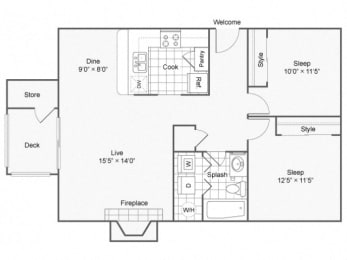 2 beds, 1 bath, 836 sqft, $2,237