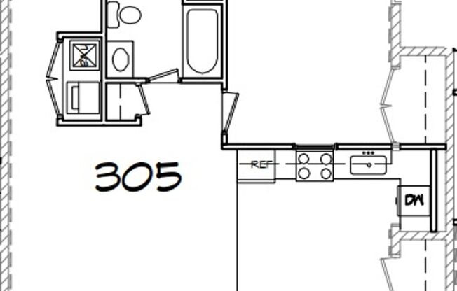 1 bed, 1 bath, 590 sqft, $1,295, Unit Apt 305
