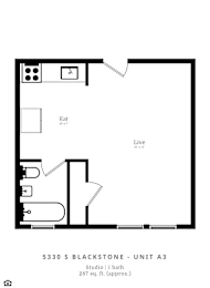 Studio, 1 bath, $1,020