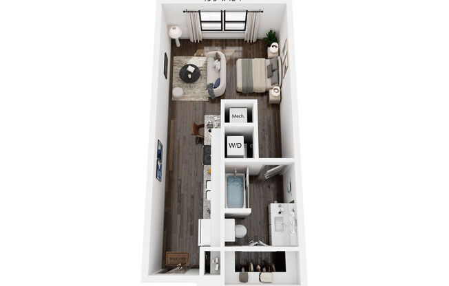 Studio, 1 bath, 523 sqft, $1,396