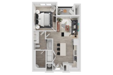 1 bed, 1 bath, 711 sqft, $1,521