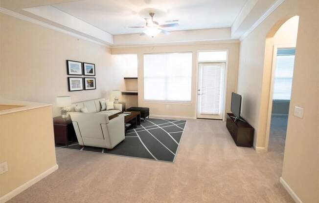 Carpeted Living Room at Hurstbourne Estates, Louisville, Kentucky