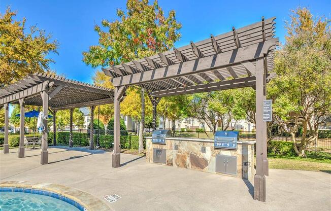 Outdoor Summer Kitchen with Grilling Station.