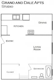 Studio, 1 bath, 500 sqft, $1,090