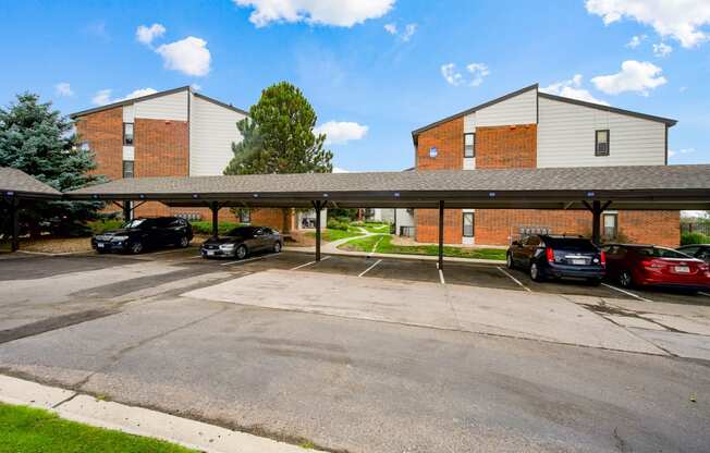 Greensview Apartments Community Buildings Exterior and Carports in Aurora, Colorado, CO