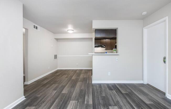 a room with a wood floor