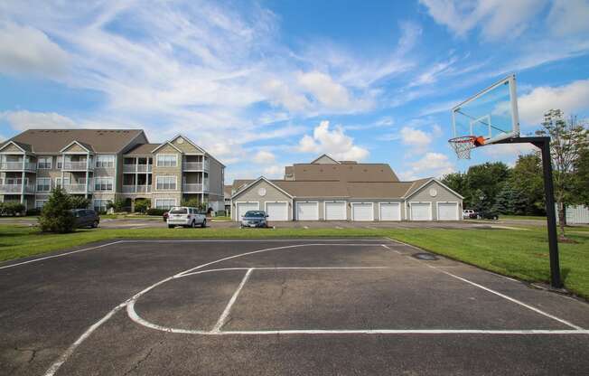 This is a picture of a basketball court at Nantucket Apartments, in Loveland, OH.