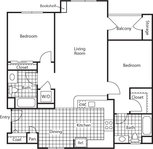 2 beds, 2 baths, 1,126 sqft, $3,725, Unit 3131