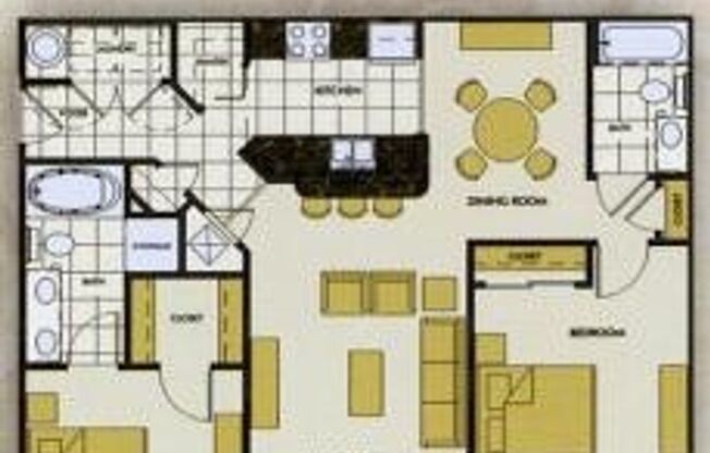 2 beds, 2 baths, 1,168 sqft, $1,600, Unit 1107