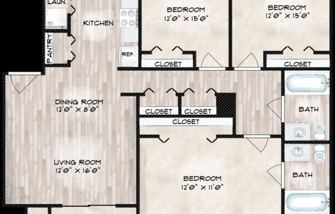 3 beds, 2 baths, 1,603 sqft, $1,420