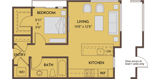 1 bed, 1 bath, 661 sqft, $1,989