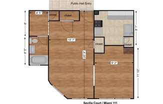 Studio, 1 bath, 400 sqft, $825, Unit 111