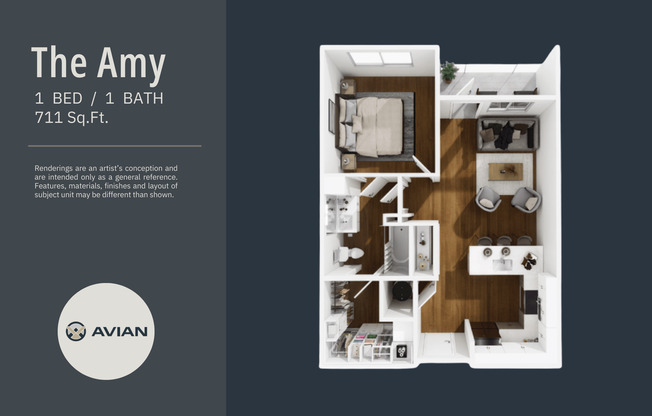 1 bed, 1 bath, 705 sqft, $1,755, Unit 217-332