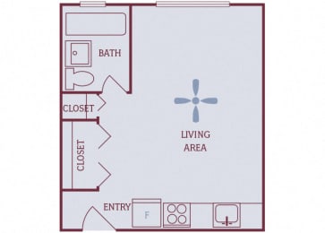 Studio, 1 bath, 285 sqft, $760