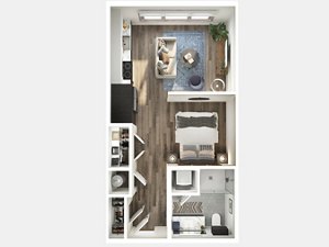 Studio, 1 bath, 495 sqft, $1,340