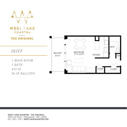 Studio, 1 bath, 433 sqft, $1,362