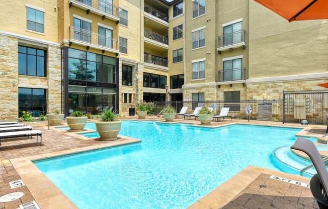 our apartments have a large swimming pool in front of our building