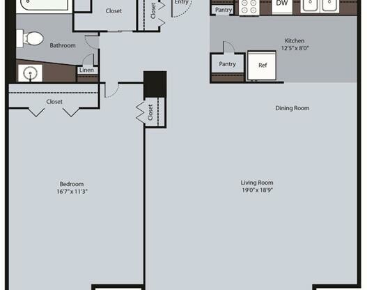 1 bed, 1 bath, $2,551