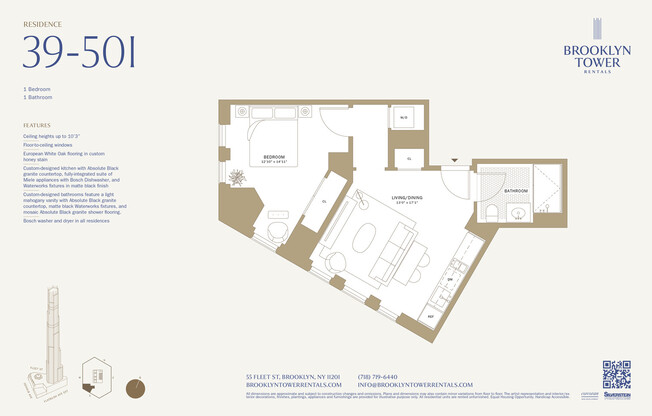 1 bed, 1 bath, $5,433, Unit 39I