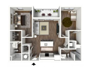 2 beds, 2 baths, 1,152 sqft, $1,905