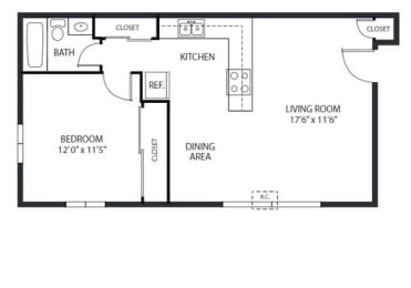 Northeast Villas Apartments in Fridley, MN 1 Bedroom 1 Bath