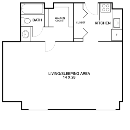 Studio, 1 bath, 575 sqft, $1,562