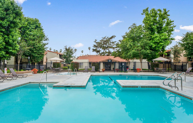 the swimming pool at our apartments