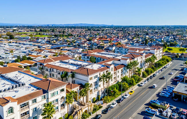 an aerial view of the city of encinitas