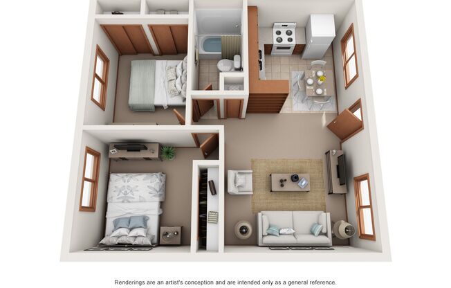 2 beds, 1 bath, 660 sqft, $1,140, Unit N - 08