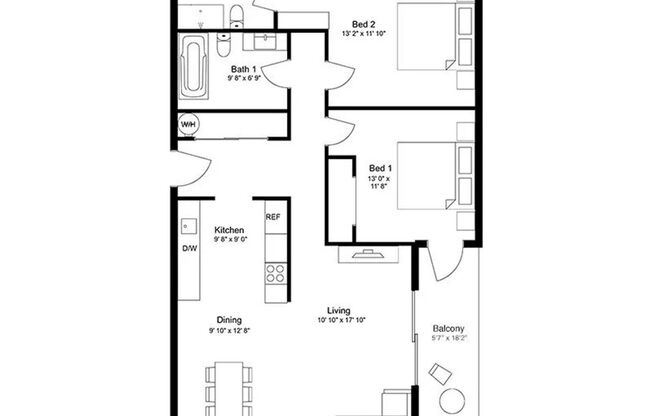 2 beds, 2 baths, 1,036 sqft, $2,595, Unit 3555 - 424