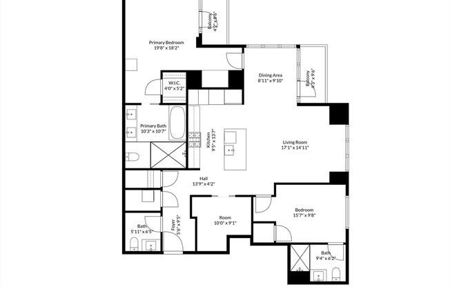 2 beds, 2.5 baths, 1,498 sqft, $13,000, Unit 14B