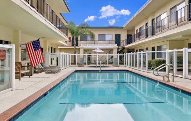 the swimming pool at or best value inn rapid city at Olive Tree Apartments, Torrance California