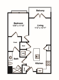 1 bed, 1 bath, 714 sqft, $1,614