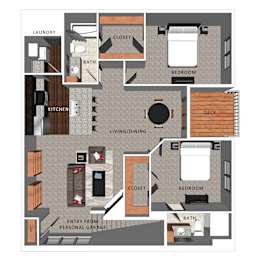 2 beds, 2 baths, 1,133 sqft, $1,895