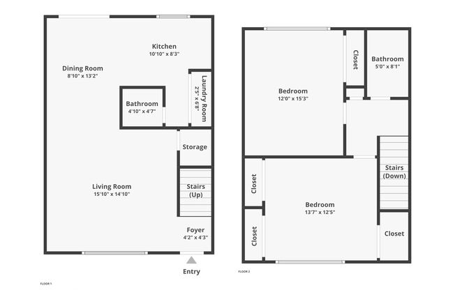 Two Bedroom Townhouse Style Unit