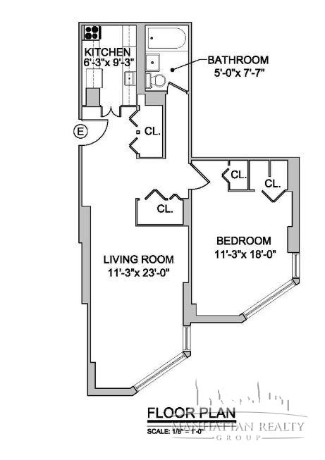 1 bed, 1 bath, $6,950, Unit 12E