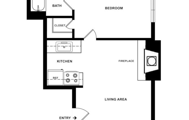 1 bed, 1 bath, 500 sqft, $1,400