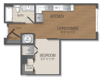 Studio, 1 bath, 535 sqft, $2,238