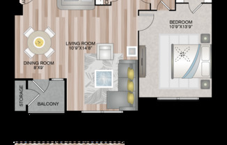 1 bed, 1 bath, 752 sqft, $1,249, Unit 05308R