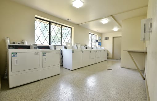 Spacious and Clean Laundry Rooms at Huntington Place Apartments, Michigan