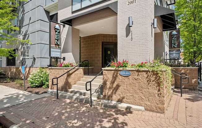 Front entrance from sidewalk of Zen Chaska