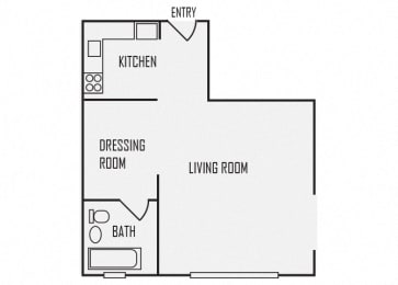 Studio, 1 bath, 400 sqft, $799