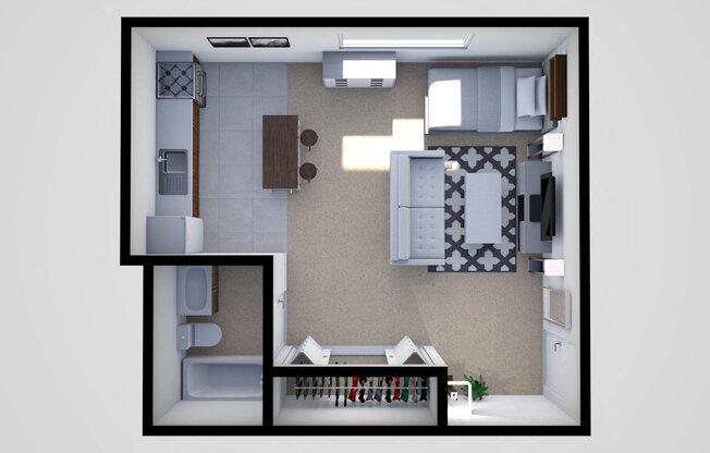 Studio, 1 bath, $1,069