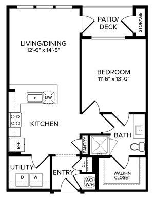 1 bed, 1 bath, 761 sqft, $1,673