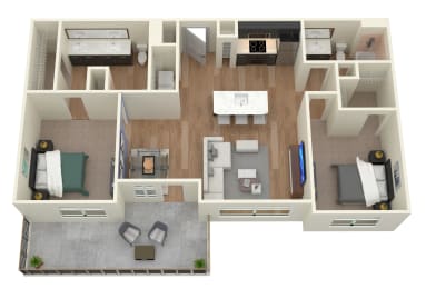 2 beds, 2 baths, 1,136 sqft, $2,019