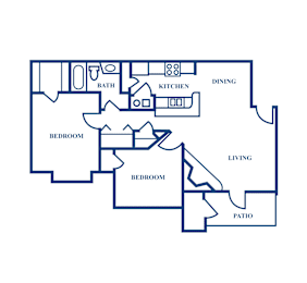 2 beds, 1 bath, 875 sqft, $1,383