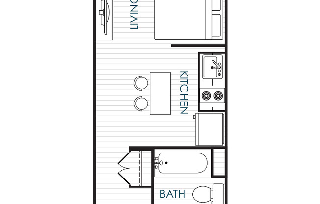 Studio, 1 bath, 381 sqft, $2,065