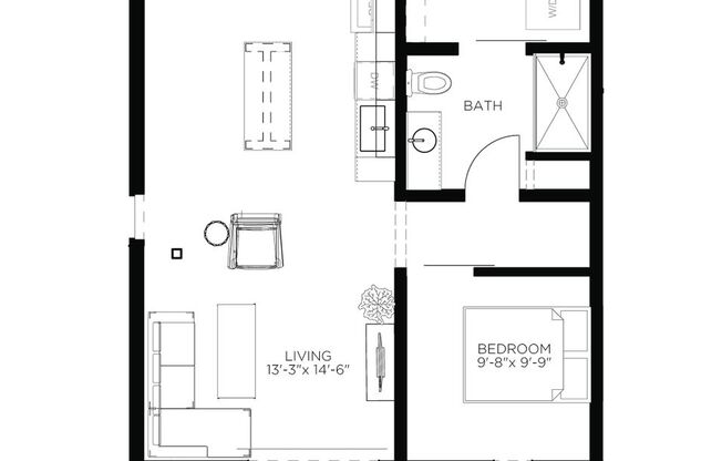 1 bed, 1 bath, 667 sqft, $1,350